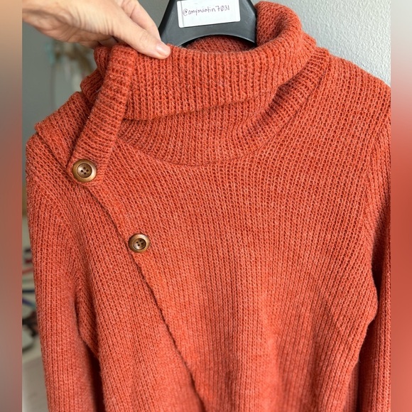 Wonderland by Orange Button Front Wrap Sweater, Size Large - Picture 4 of 16